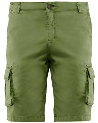 Bomboogie Stretch gabardine cargo shorts - Verde