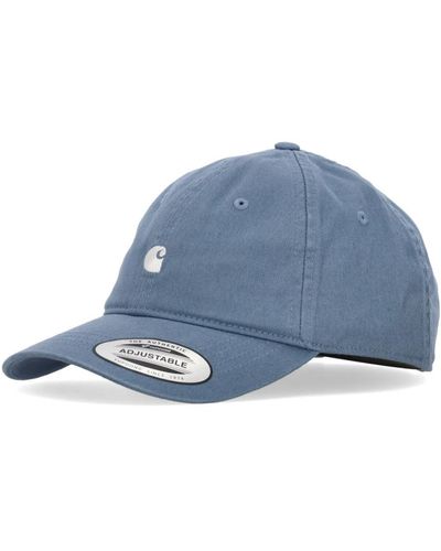 Carhartt Madison logo cap - gebogener schirm - vancouver blau/weiß