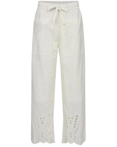 Sofie Schnoor Pantalones blancos bordados - Gris