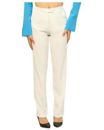 Jijil Pantalones culotte blancos de talle alto - Azul