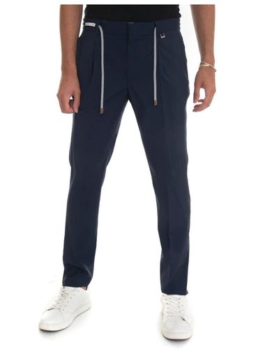 Paoloni Trousers > slim-fit trousers - Bleu