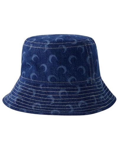 Marine Serre Hats - Blau