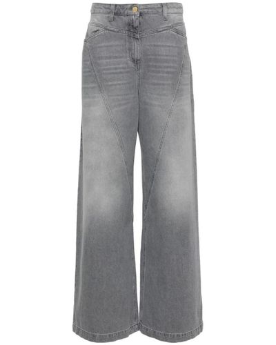 Elisabetta Franchi Wide Jeans - Grey