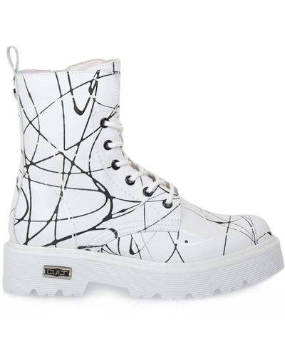 Cult Lace-Up Boots - White