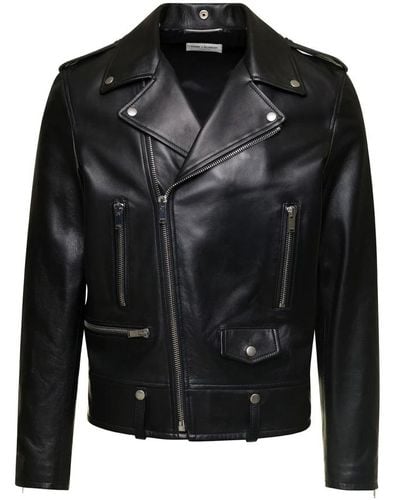 Saint Laurent Leather Jackets - Black