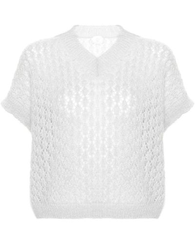 Eleventy V-Neck Knitwear - White