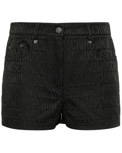 Moschino Shorts jacquard logo nero