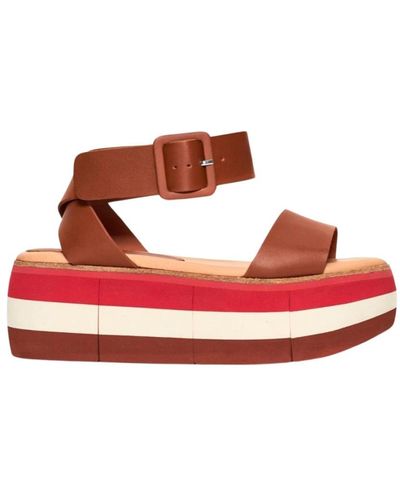 Paloma Barceló Flat Sandals - Red