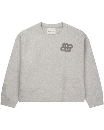 Munthe Marigold sweatshirt mit logo patch - Grau