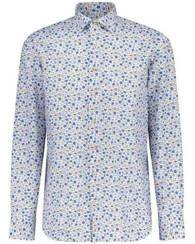 Stenströms Camicia in cotone con stampa floreale - Blu