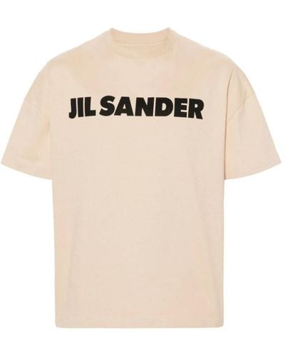 Jil Sander T-shirts,s baumwoll-t-shirt mit logo-print - Natur