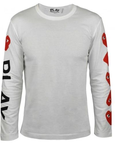 Comme des Garçons Herz logo weiße baumwoll-t-shirt - Grau
