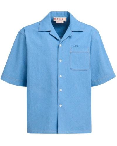 Marni Baumwollhemd mit brusttasche - Blau