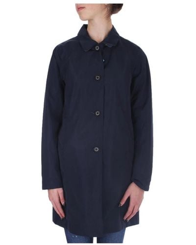 Barbour Single-Breasted Coats - Blue