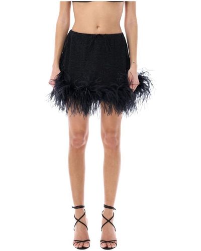 Oséree Lumiere feather mini skirt - Nero