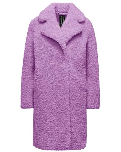 Bomboogie Sherpa fleece coat with lapels - Morado