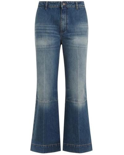 Victoria Beckham Cropped Kick Jeans - Blue