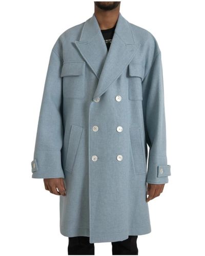 Dolce & Gabbana Trench coat a doppio petto blu chiaro
