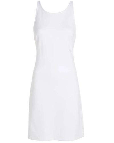 Calvin Klein Elegantes sheen milano back kleid - Weiß