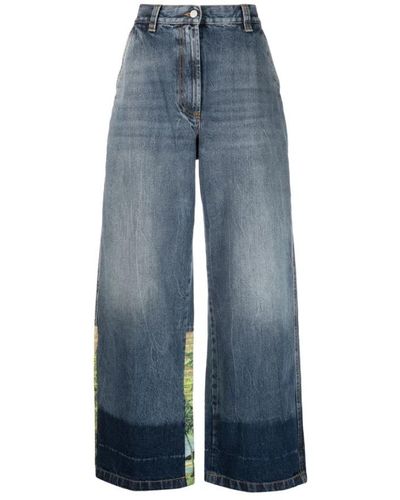 Palm Angels Wide Jeans - Blue