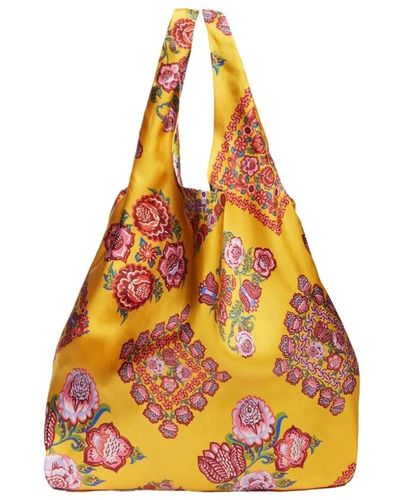 La DoubleJ Plastik -tas,stilvolle einkaufstasche,shopping bag,wendbare seiden-tote-tasche - Orange