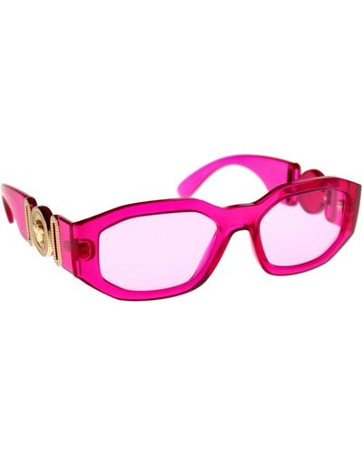 Versace Ikonoische sonnenbrille mit einheitlichen gläsern - Pink