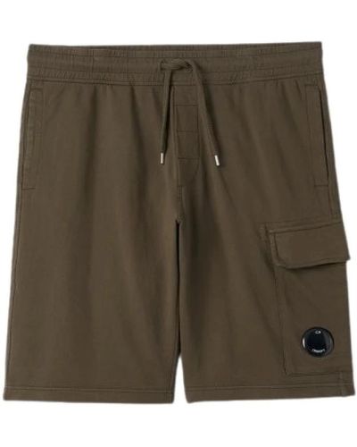 C.P. Company Fleece bermuda shorts mit linse - Grün