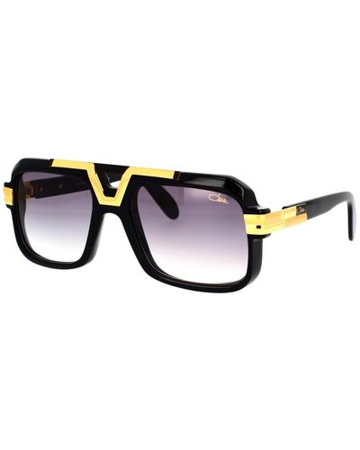 Cazal Auffällige sonnenbrille mit acetatfront und ausdrucksstarkem metalldekor - Schwarz