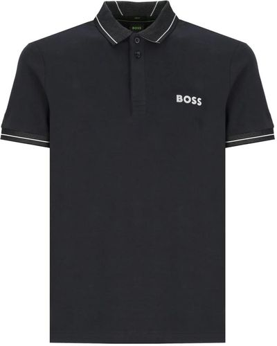 BOSS Blau polo shirt mit kontrastdetails - Schwarz