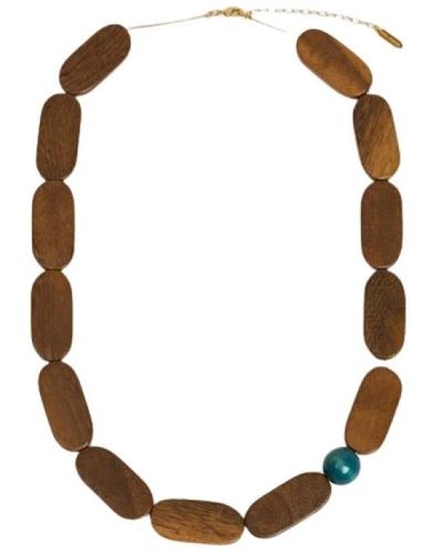 Malababa Collare ovale in legno ispirato a bo-kaap - Metallizzato