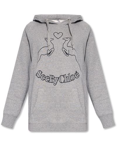 See By Chloé Hoodie with logo - Grigio