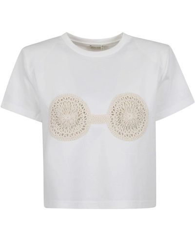 Magda Butrym Daisy crochet t-shirt - Weiß