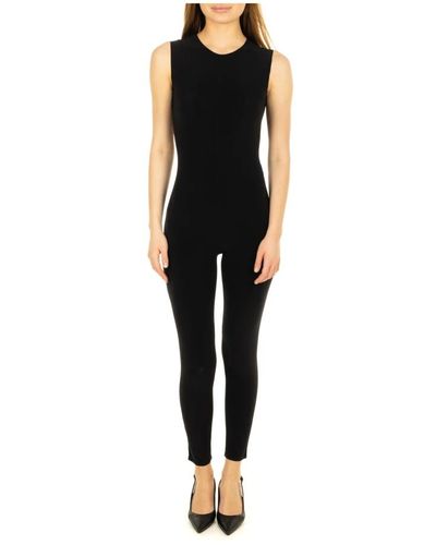 Norma Kamali Klassischer schwarzer catsuit kleid