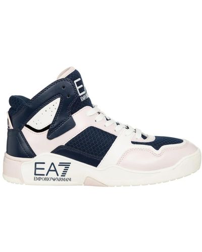EA7 Bunte high-top sneakers - Blau