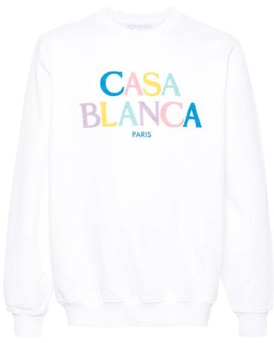 Casablanca Weiße baumwoll-sweatshirt mit besticktem logo