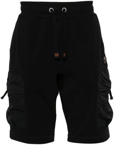 Parajumpers Shorts in jersey nero con pannello