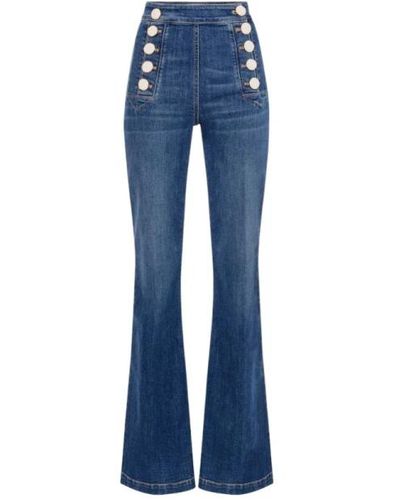 Elisabetta Franchi Jeans de denim con estilo - Azul