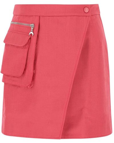 Marine Serre Fuchsia nylon mini skirt - Pink
