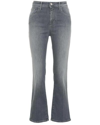Jacob Cohen Cropped jeans mit logo-stickerei - Grau