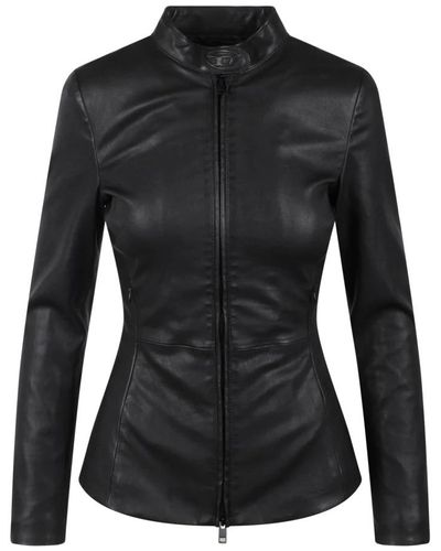 DIESEL Leather Jackets - Black