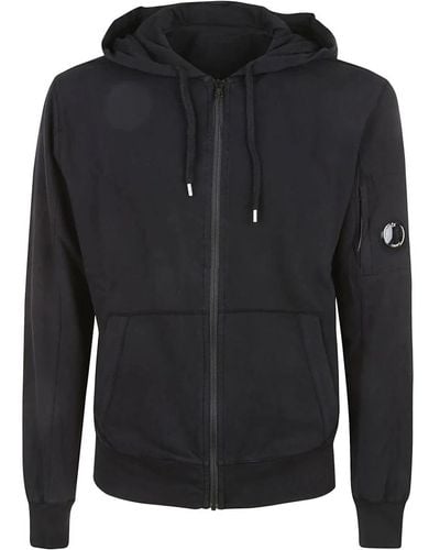 C.P. Company Schwarzer zip-through hoodie mit cappuccio design