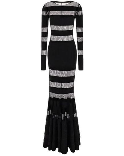 Norma Kamali Semi-sheer Long Dress - Black