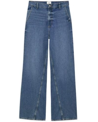 Anine Bing Jeans > wide jeans - Bleu