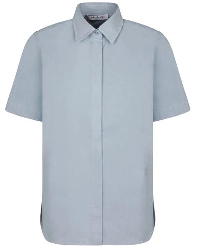 Max Mara Camisa de lona azul claro