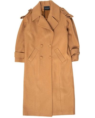ACTUALEE Double-Breasted Coats - Brown