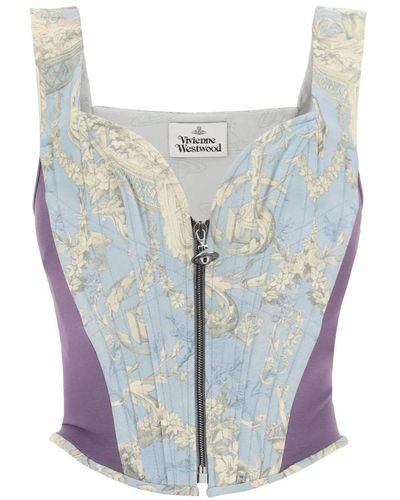 Vivienne Westwood Top corsetto classico toile de jouy - Blu