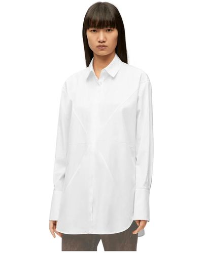 Loewe Camisa ligera de algodón puzzle fold - Blanco