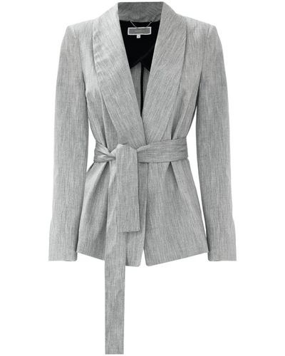 Kocca Elegante chaqueta estilo kimono con cinturón - Gris