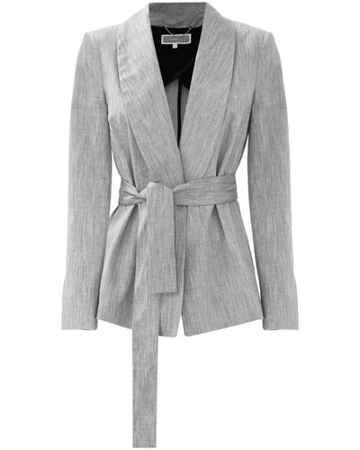 Kocca Elegante kimono-style jacke mit gürtel - Grau