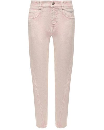 Stella McCartney Cropped denim jeans mit gürtel - Pink